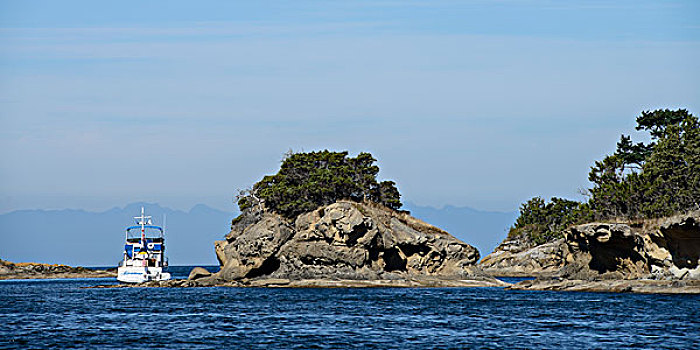 圣胡安,岛屿,船,岩石,小岛,大幅,尺寸