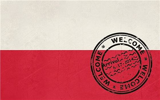 欢迎,波兰,旗帜,护照