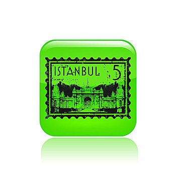 矢量,插画,一个,伊斯坦布尔,象征