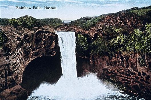 夏威夷,夏威夷大岛,彩虹瀑布