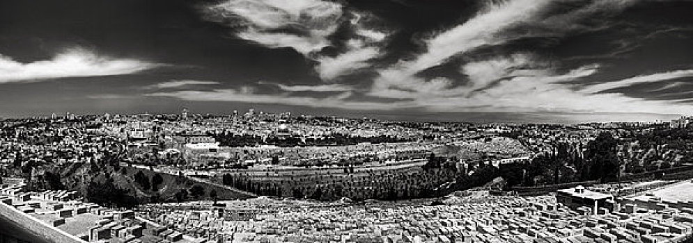 俯视,城市,耶路撒冷,以色列