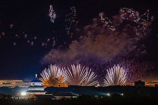 建国七十周年烟花表演