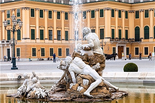 喷泉,美泉宫,花园,维也纳