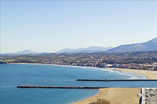 俯拍,码头,海岸,西班牙