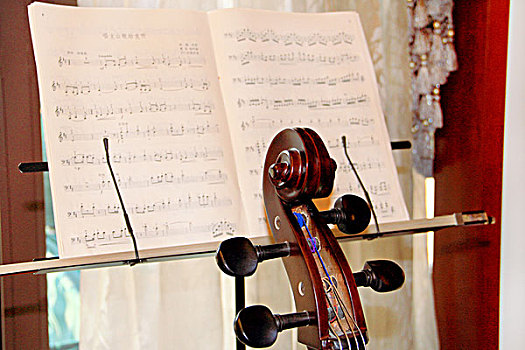 大提琴和琴谱