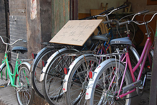 平遥古城内的自行车