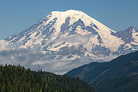 风景,雪冠,火山,雷尼尔山,华盛顿,美国,北美