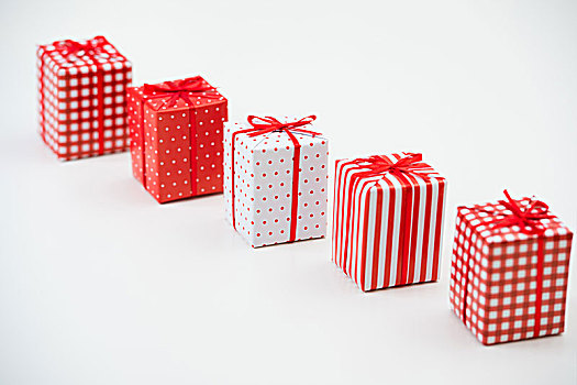 礼盒,圣诞节,礼物,包装,红色,纸,装饰,白色背景,背景,许多,留白