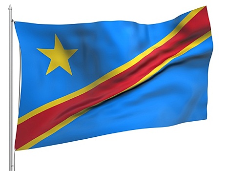 飞,旗帜,刚果,民主,共和国,国家