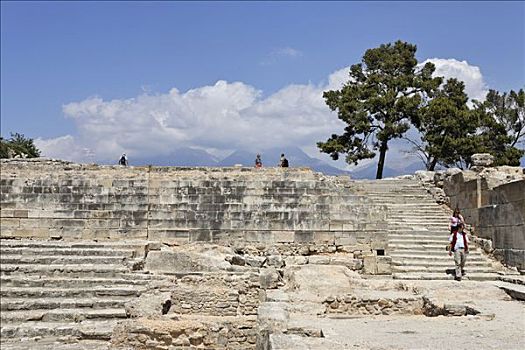 圆形剧场,宫殿,遗址,弥诺斯文明,时期,克里特岛,希腊,欧洲