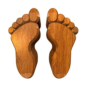 脚印,木头