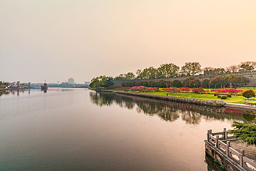 傍晚,荆州,护城河,很美丽