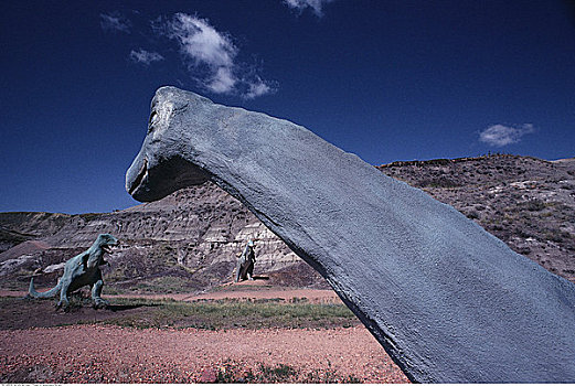 恐龙,雕塑,德兰赫勒,艾伯塔省,加拿大