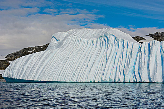 南极,海峡,沟槽,冰山,融化,水下