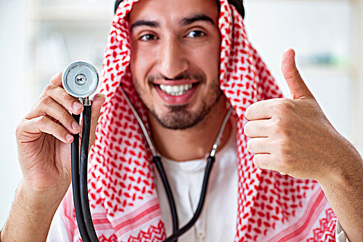 阿拉伯,博士,听诊器,医院