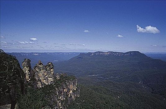 三姐妹山,蓝色,水汽,岩石构造,观光,传说,蓝山,新南威尔士,澳大利亚