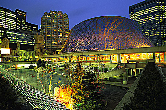 罗伊-汤姆森厅,夜晚,多伦多,安大略省,加拿大