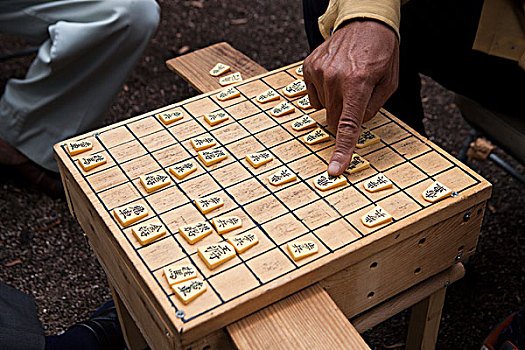 日本,男人,玩,老,日本人,下棋