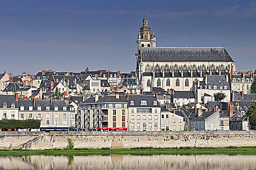 老城,布卢瓦,卢瓦尔河谷,法国,大教堂,上面