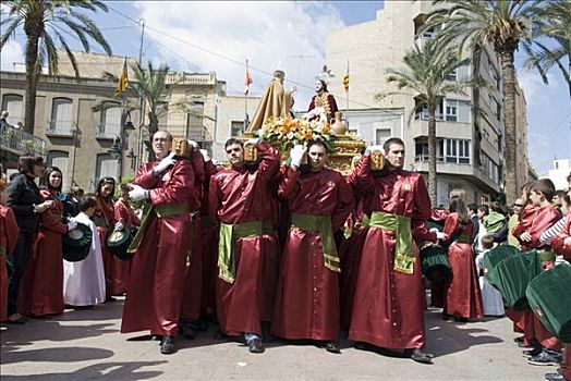 复活节,队列,西班牙,欧洲