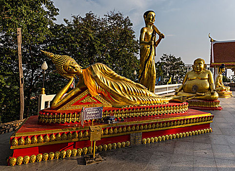 金色,佛像,寺院,庙宇,芭提雅,省,泰国,亚洲