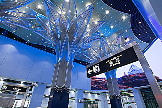 乌鲁木齐地铁1号线国际机场站雪莲造型