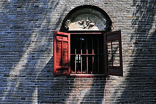 广东中山,翠亨村民居的窗户