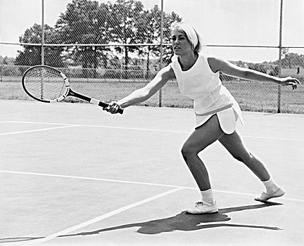 女青年,玩,网球,网球场