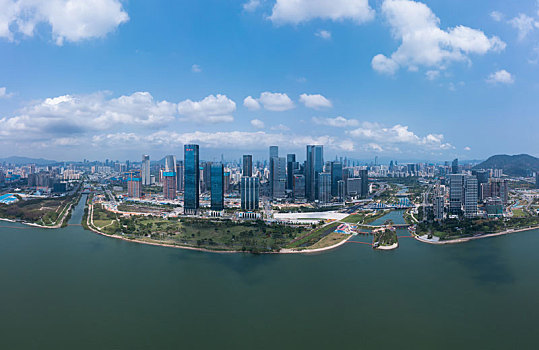 深圳前海全景天际线航拍