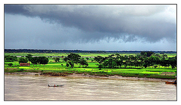 自然,场景,季风,孟加拉,九月,2006年