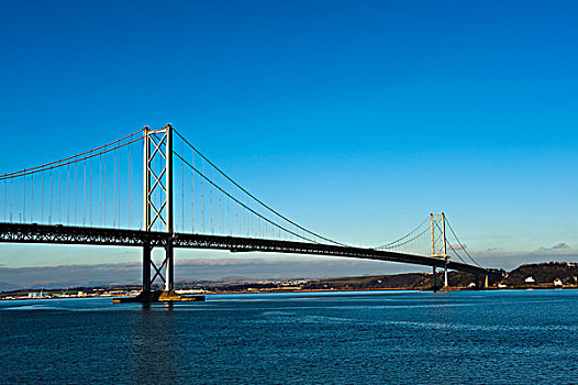 苏格兰,城市,爱丁堡,南,一个,长,吊桥,跨越,福斯河