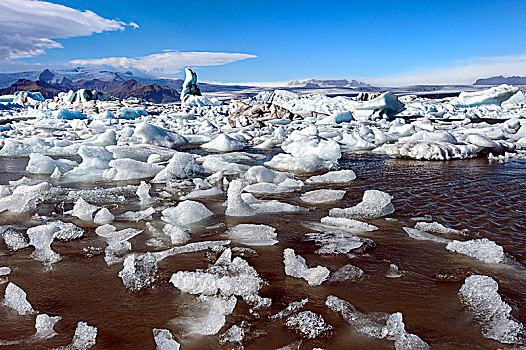 冰岛,杰古沙龙湖,结冰,泻湖