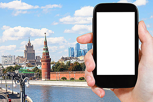智能手机,抠像,显示屏,莫斯科,地标