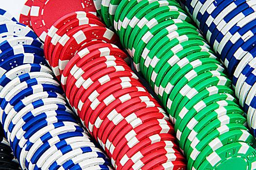赌场,筹码,隔绝,白色背景
