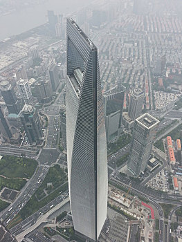 俯瞰,上海环球金融中心