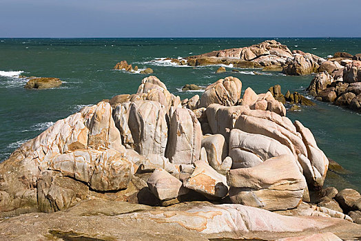 岩石海岸,海,越南,亚洲