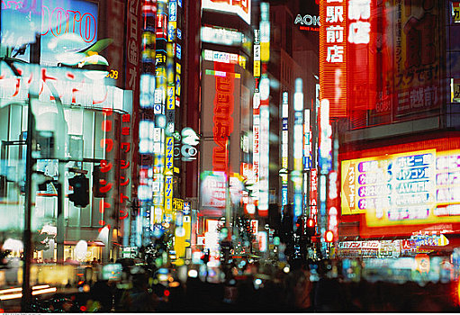 新宿,夜晚,东京,日本