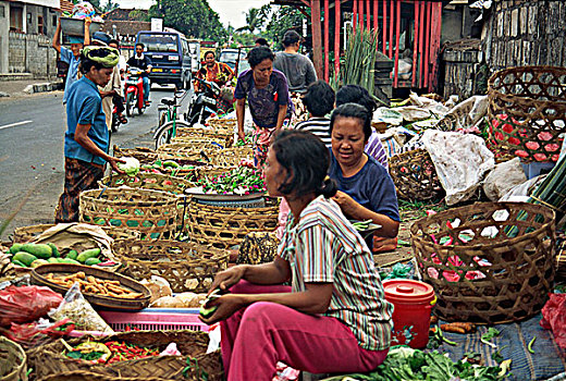 早晨,市场,巴厘岛,印度尼西亚