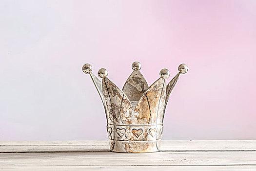 皇家,皇冠,木桌子,粉色背景