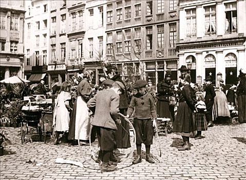 男孩,圈,市场,鹿特丹,1898年,艺术家