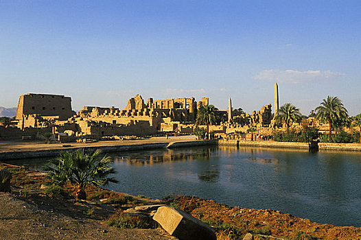 埃及,尼罗河,路克索神庙,卡尔纳克神庙,神圣,湖