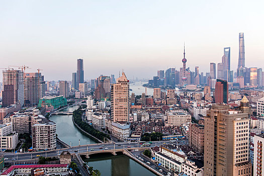 上海,黄浦江,两岸,夜景