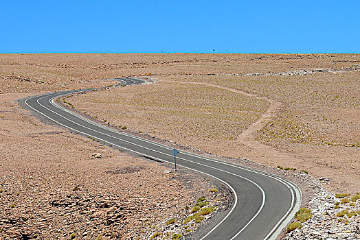 道路,阿塔卡马沙漠,靠近,佩特罗,区域,安托法加斯塔,智利,南美