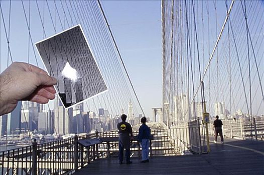世贸中心,布鲁克林大桥,纽约,美国