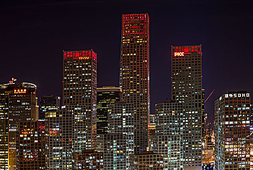 北京cbd地区夜景