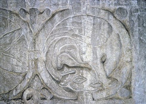 石头,洗礼盆,圣彼得教堂,肯特郡,12世纪