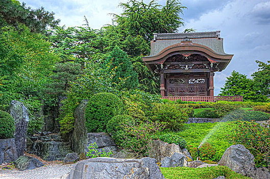 日本,水景园,石头,特征,塔