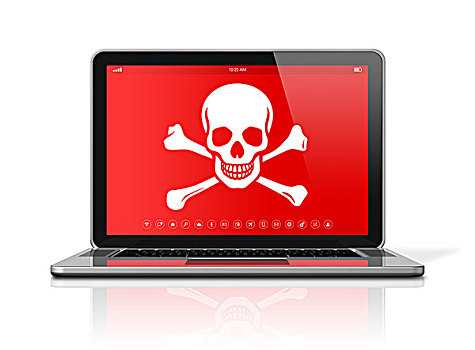 笔记本电脑,海盗,象征,显示屏,黑客攻击,概念