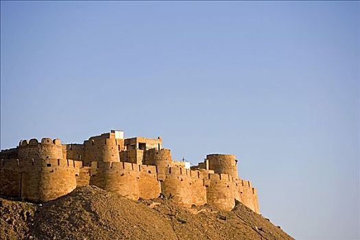 城垛,城墙,日出,拉贾斯坦邦,印度