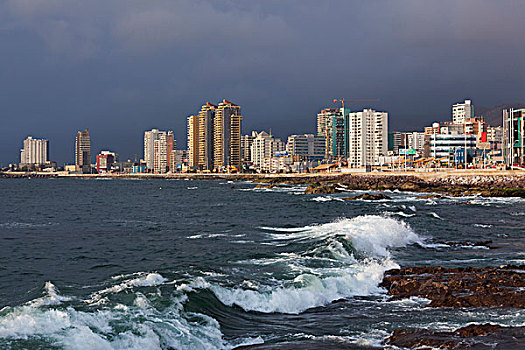 智利,安托法加斯塔,海滩,城市风光